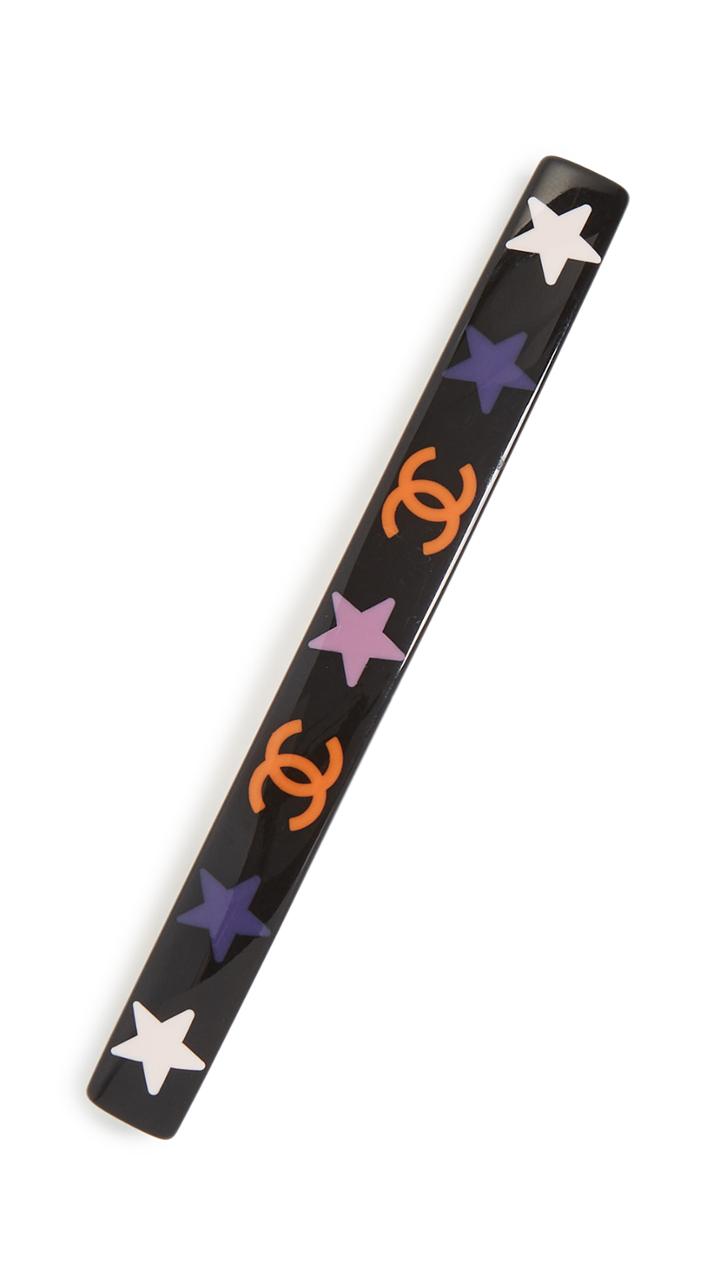 What Goes Around Comes Around Chanel Star Print Acrylic Barrette