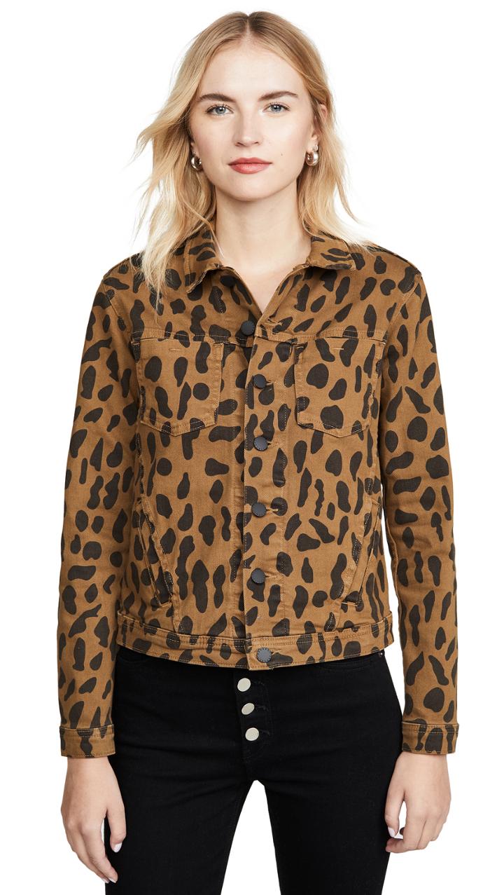 L Agence Celine Spot Animal Print Jacket