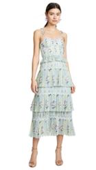 Self Portrait Tiered Floral Lace Printed Dress
