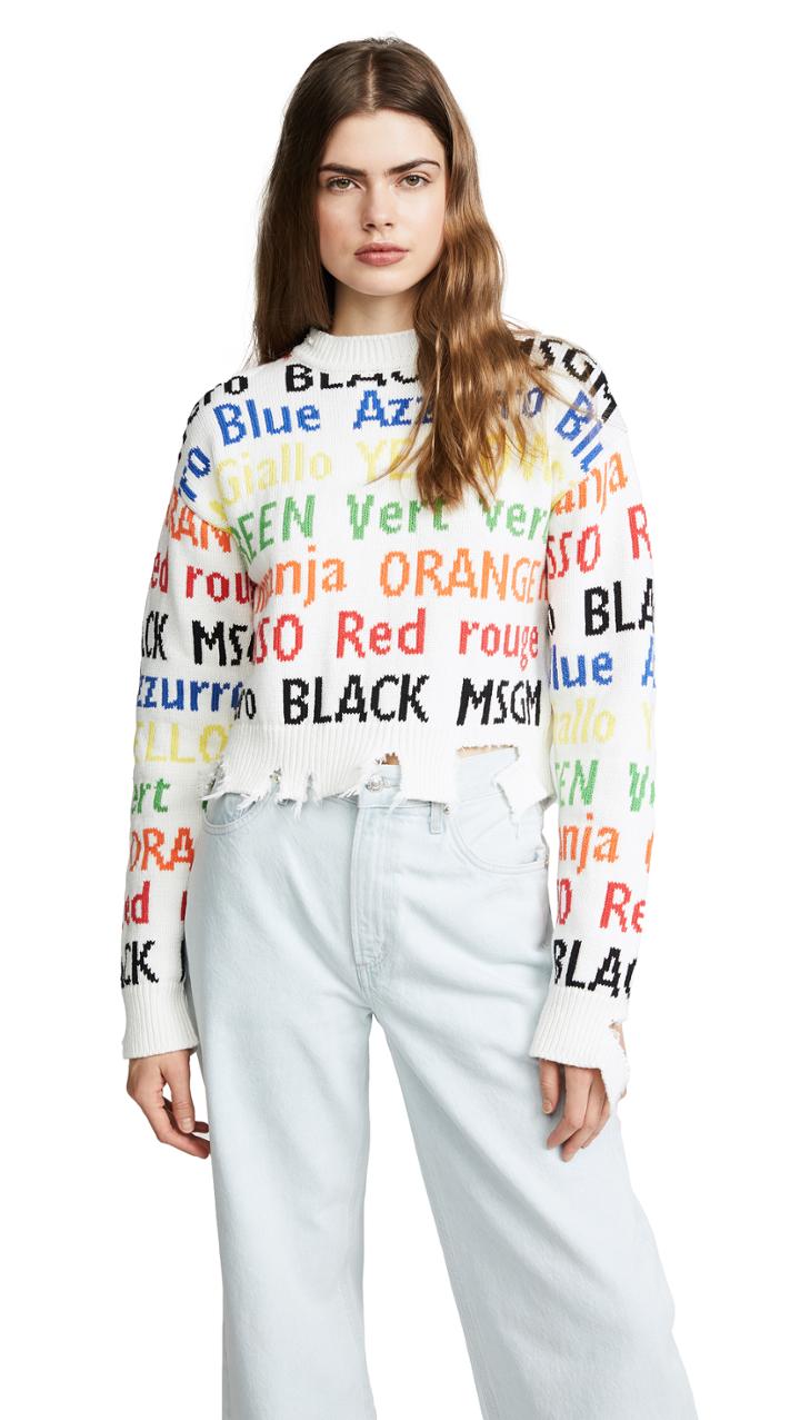 Msgm Cropped Sweater