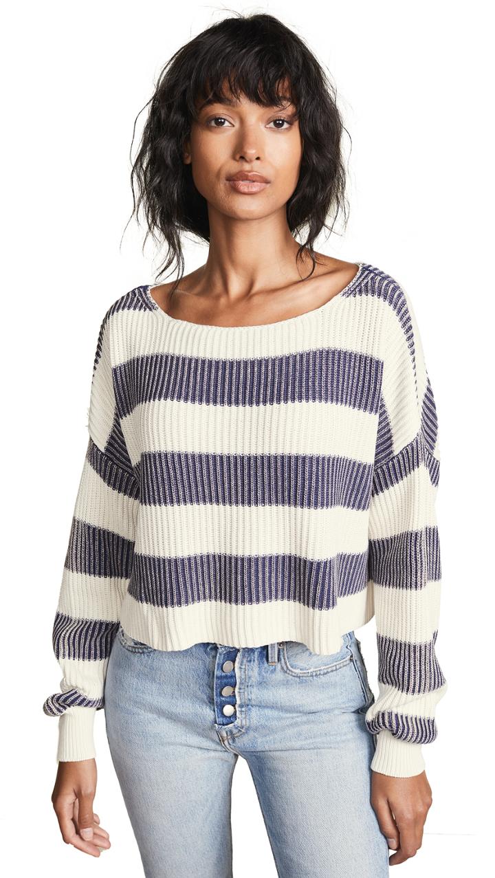 Free People Just My Stripe Pullover