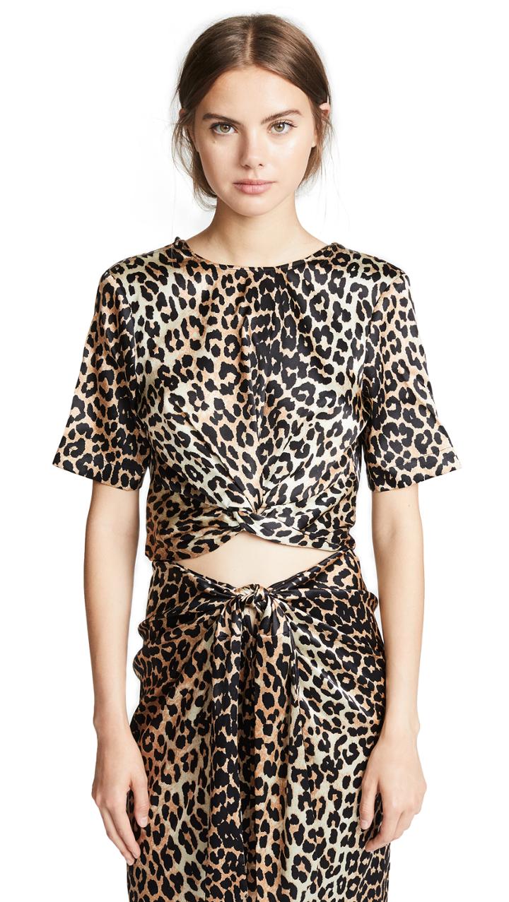 Ganni Calla Animal Printed Blouse