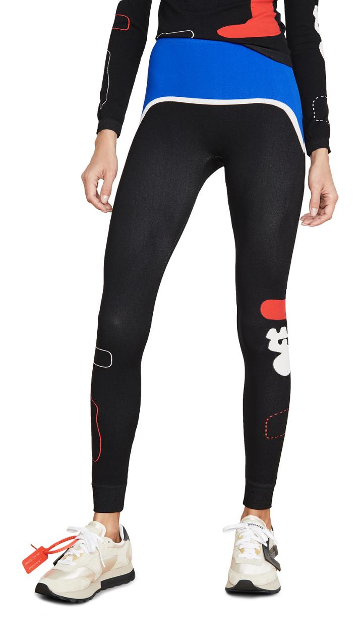 Off White Organic Shape Leggings