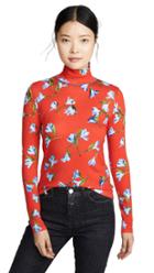 Rag Bone Printed Shaw Turtleneck Top