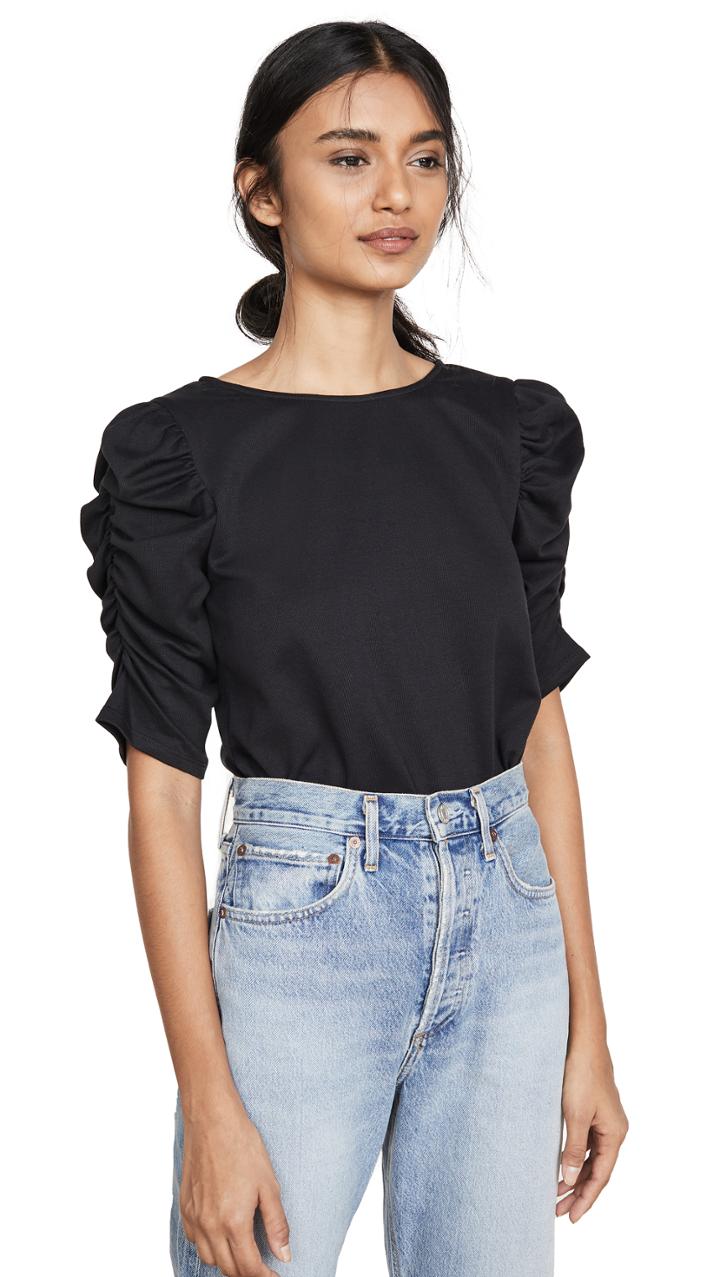 Line Dot Morena Knit Ruched Top