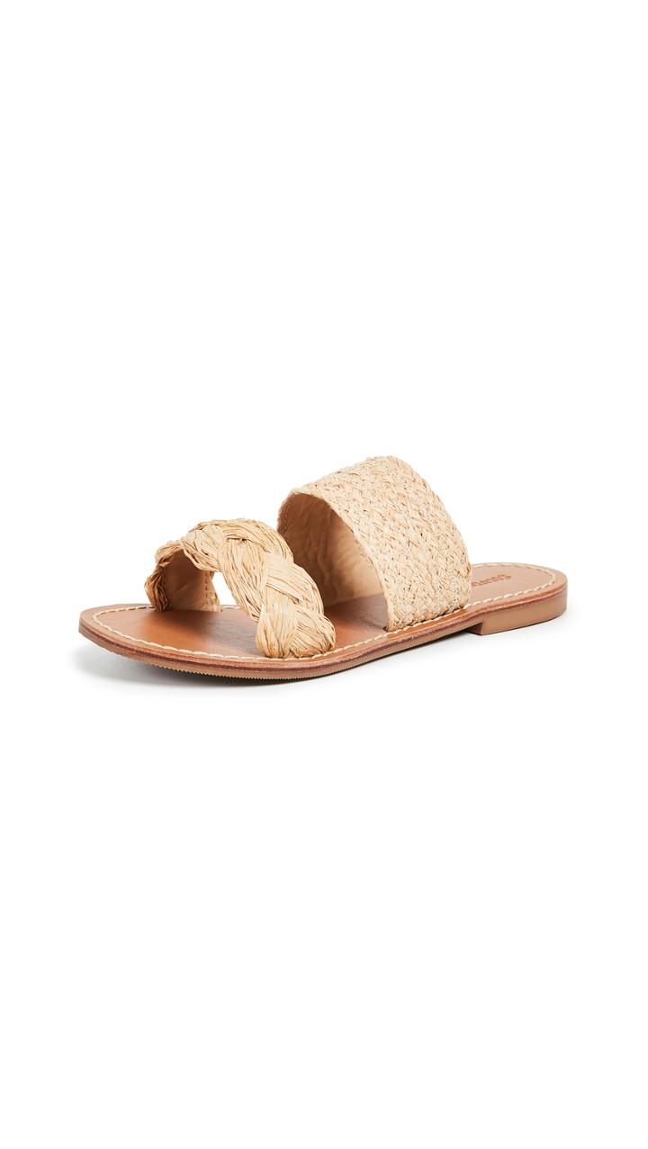 Soludos Raffia Braided Slide Sandals