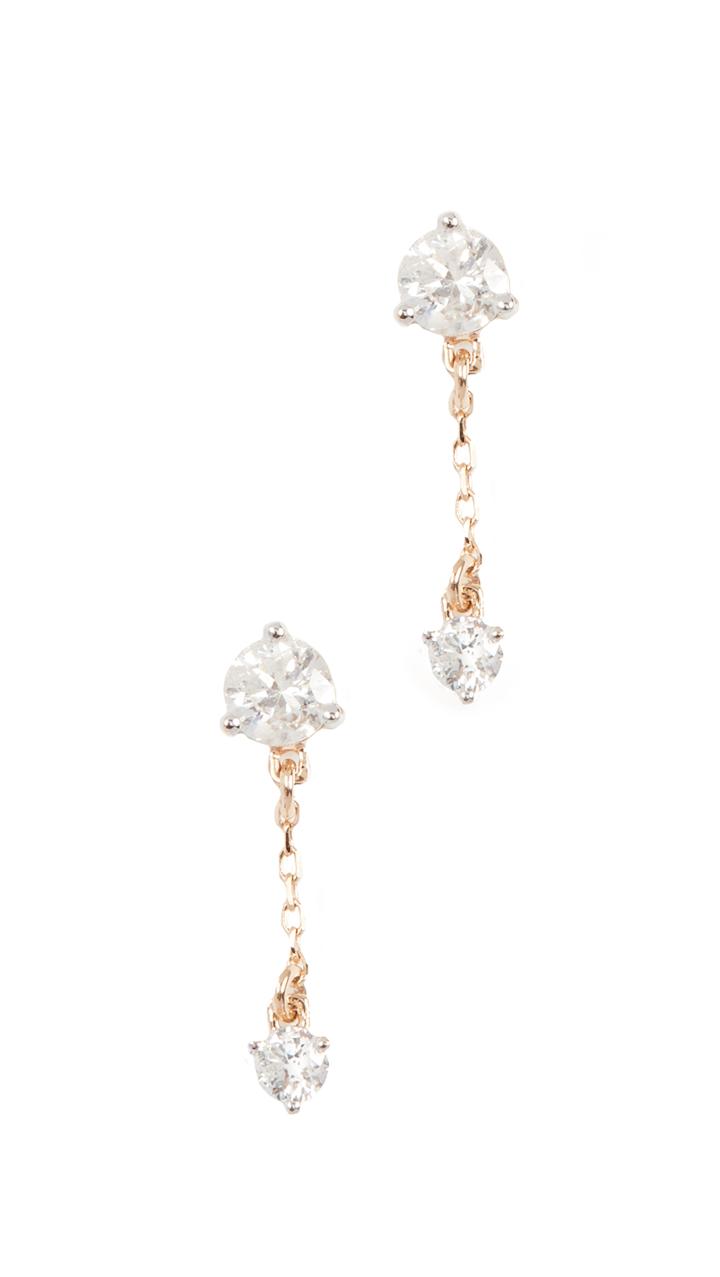 Adina Reyter 14k Gold Diamond Amigos Chain Post Earrings