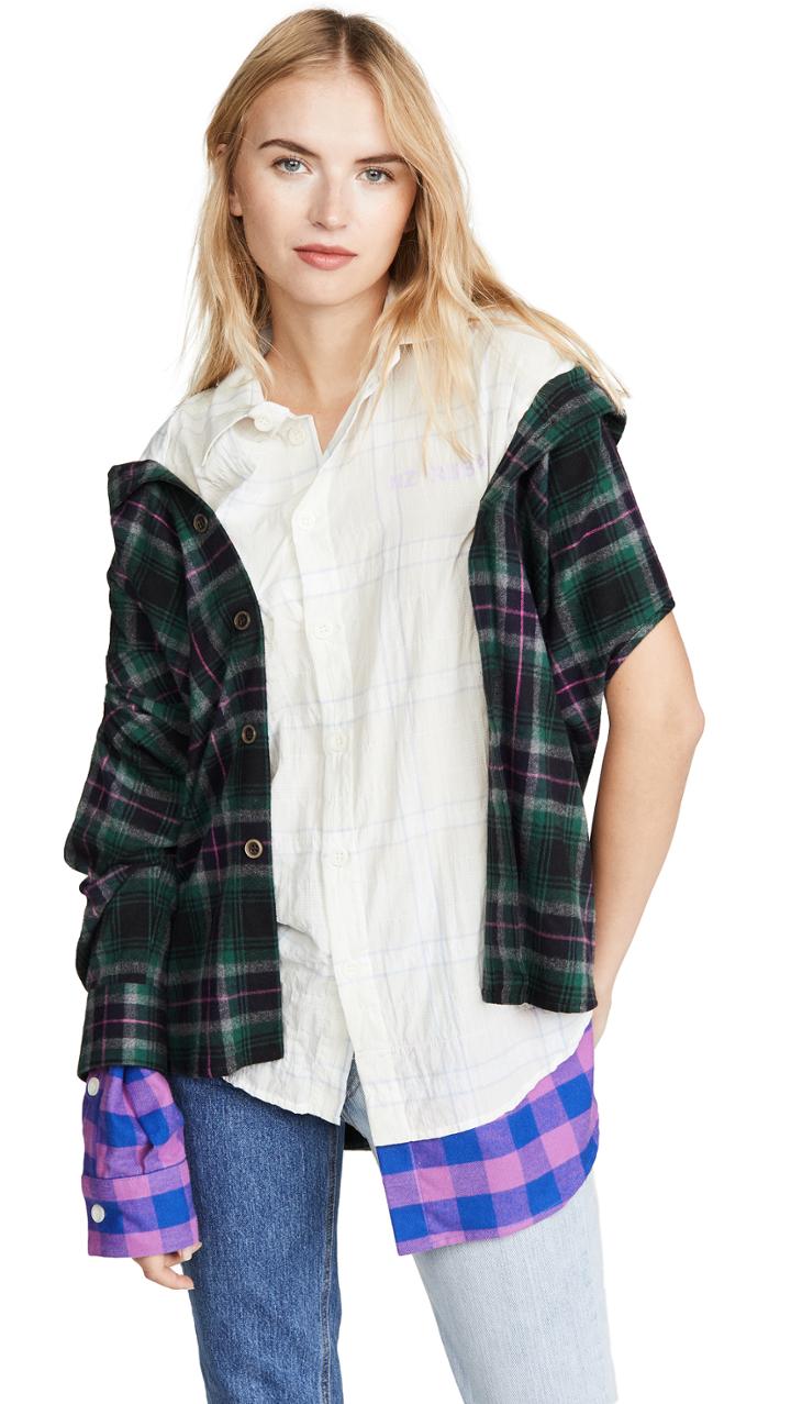 Natasha Zinko Oversized Combo Asymmetric Shirt