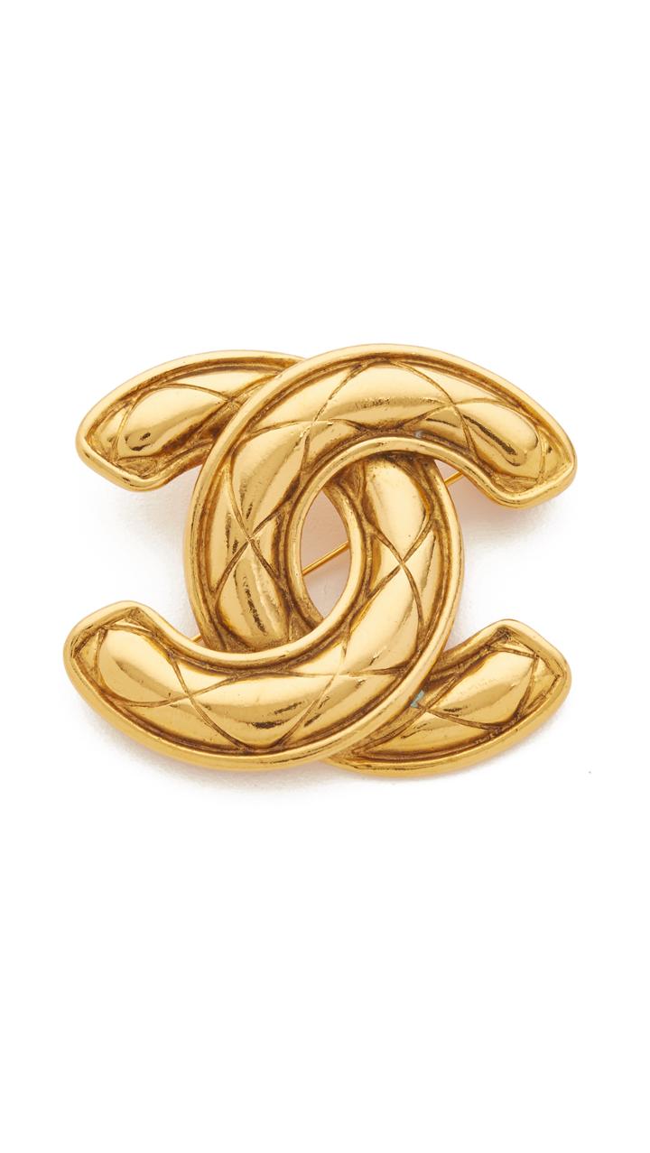 What Goes Around Comes Around Chanel Large Quilted Cc Pin