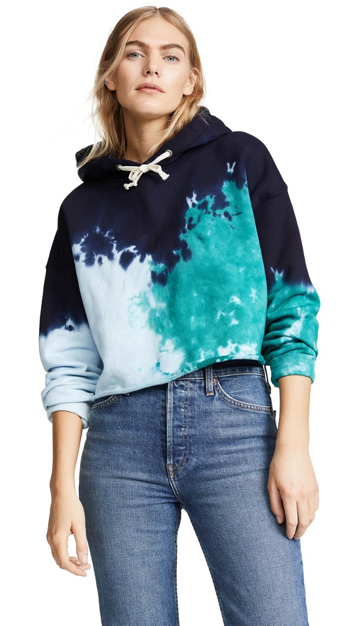 Re Done Cropped Raw Hoodie