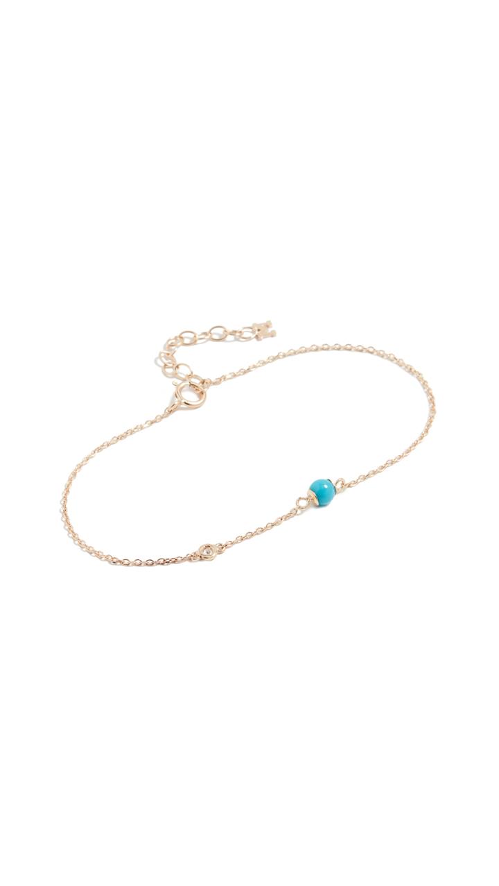Mateo 14k Turquoise And Diamond Chain Bracelet