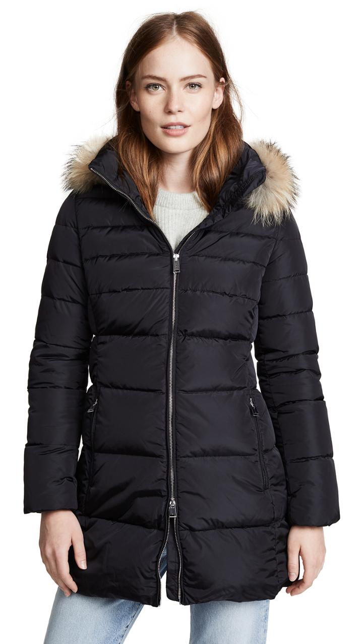 Add Down Hooded Down Coat With Fur