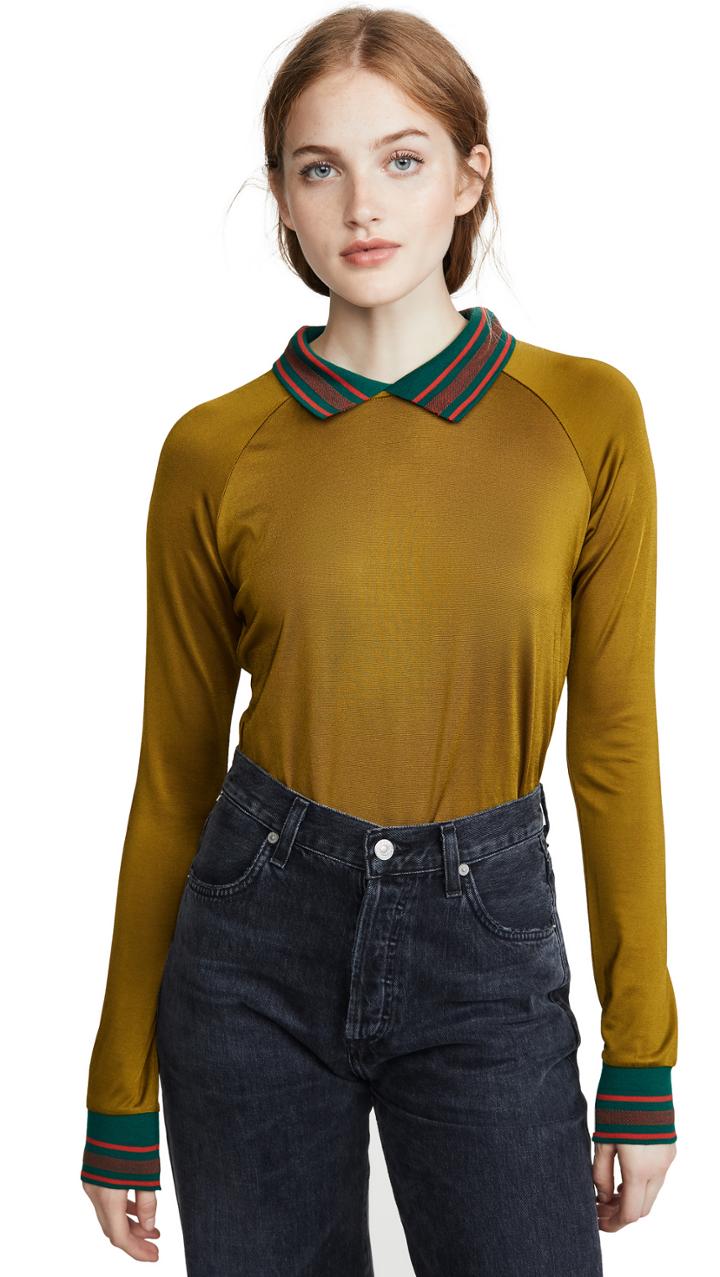 Scotch Soda Maison Scotch Mercerized Rib Collar Tee