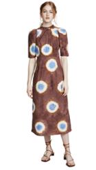 Sea Tie Dye Ruffle Midi Dress