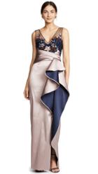 Marchesa Notte Strapless High Low Gown