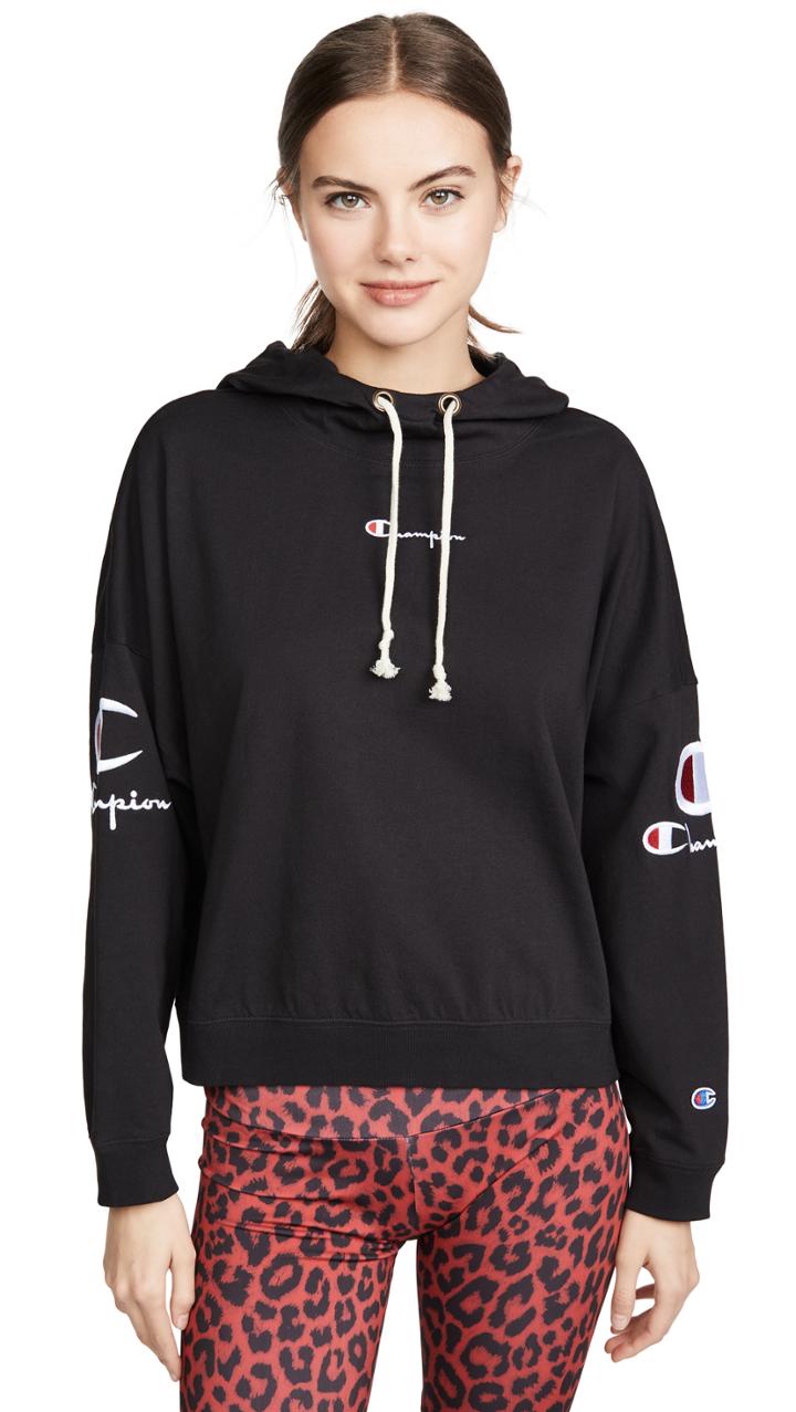 Champion Premium Reverse Weave Sleeve Logo Hooded Top