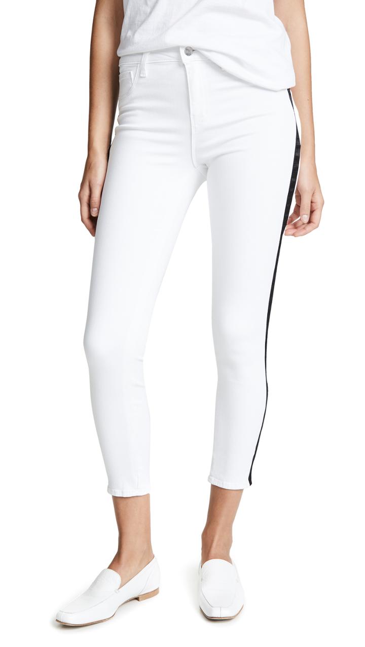 L Agence Margot High Rise Skinny Jeans With Tux Stripe