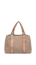 What Goes Around Comes Around Gucci Brown Canvas Bamboo Bar Tote