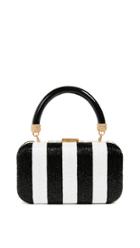 Alice Olivia Shirley Embroidered Stripes Clutch