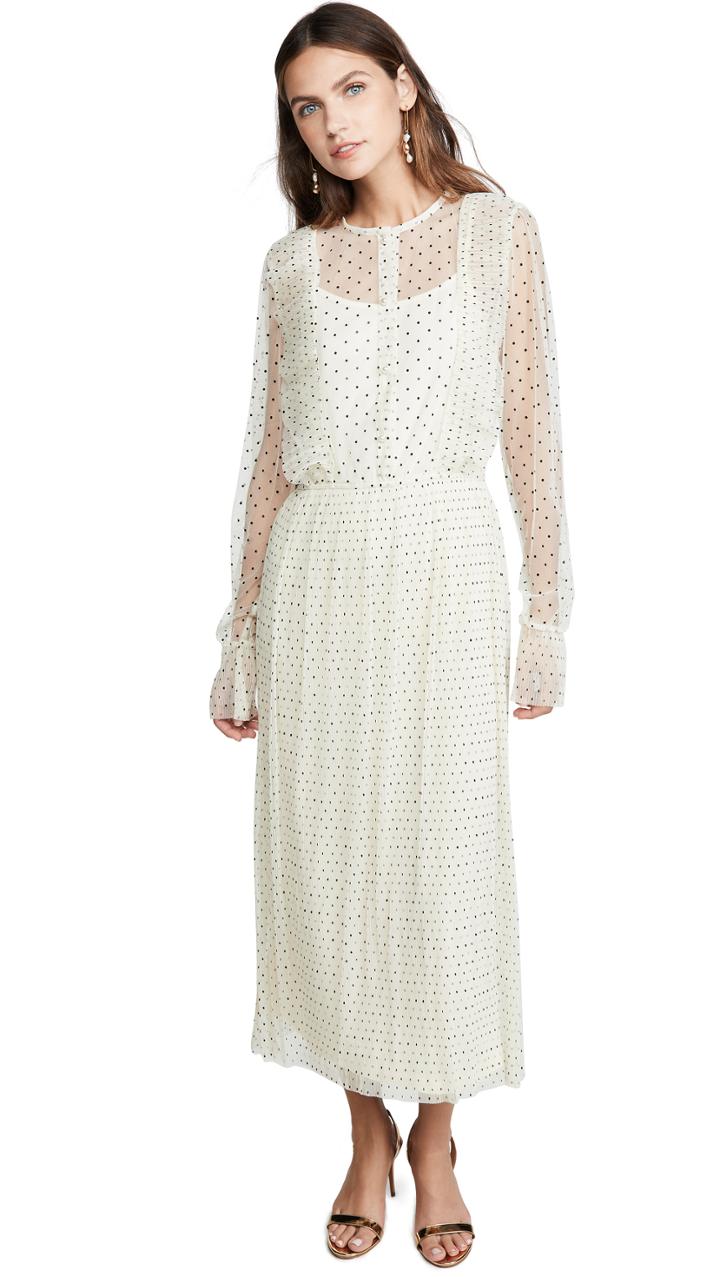 Endless Rose Meshed Polka Dot Midi Dress