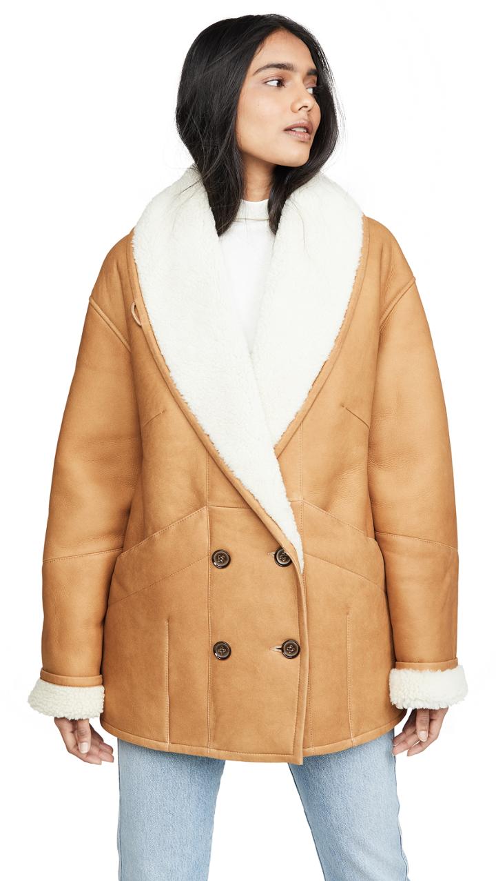 Frame Cocoon Shearling Coat