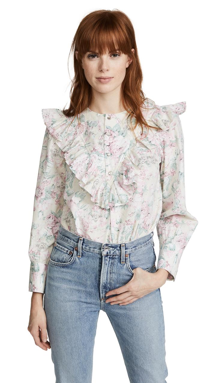 La Vie Rebecca Taylor Ls Rose Garden Top