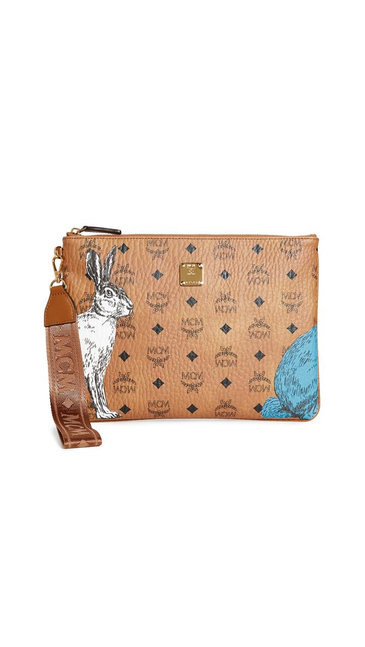 Mcm Hide And Seek Rabbit Pouch Medium