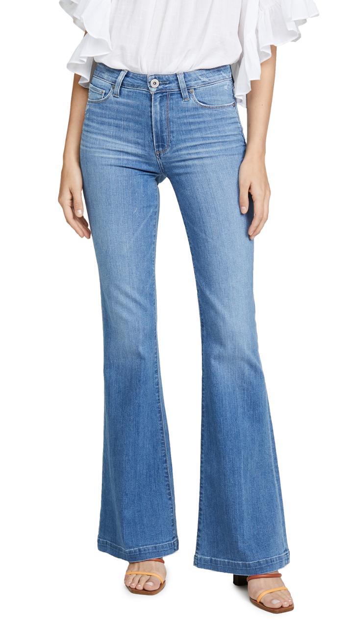 Paige Genevieve Flare Jeans With Wide Hem