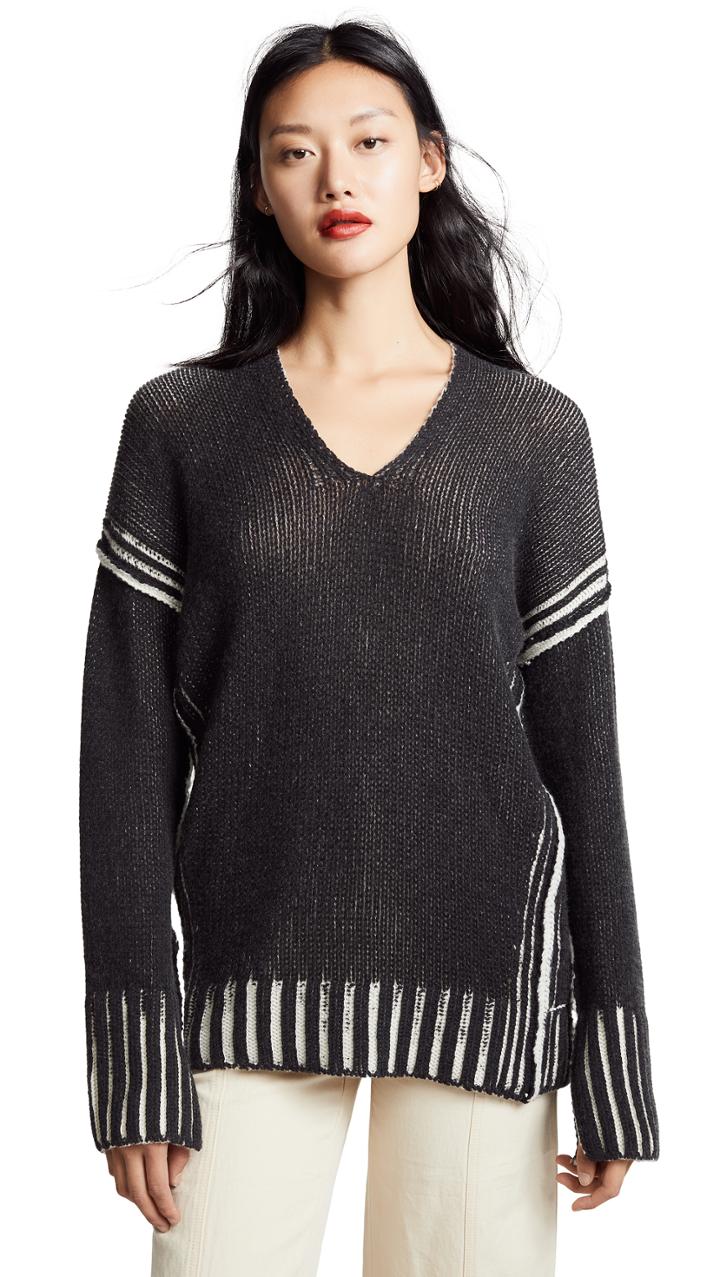 Zero Maria Cornejo Slash V Neck Cashmere Pullover