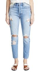 Frame Le High Straight Jeans With Triangle Hem