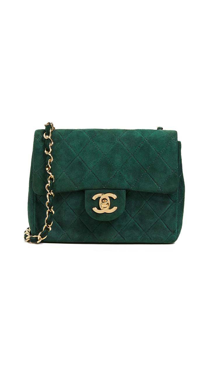 What Goes Around Comes Around Chanel Suede Half Flap Mini Bag