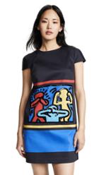 Alice Olivia X Keith Haring Clyde Embellished A Line Shift Dress