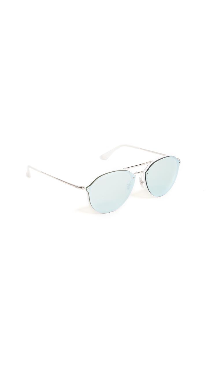 Ray Ban Blaze Flat Lens Aviator Sunglasses