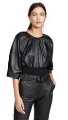 3 1 Phillip Lim Leather Rib Hem Top