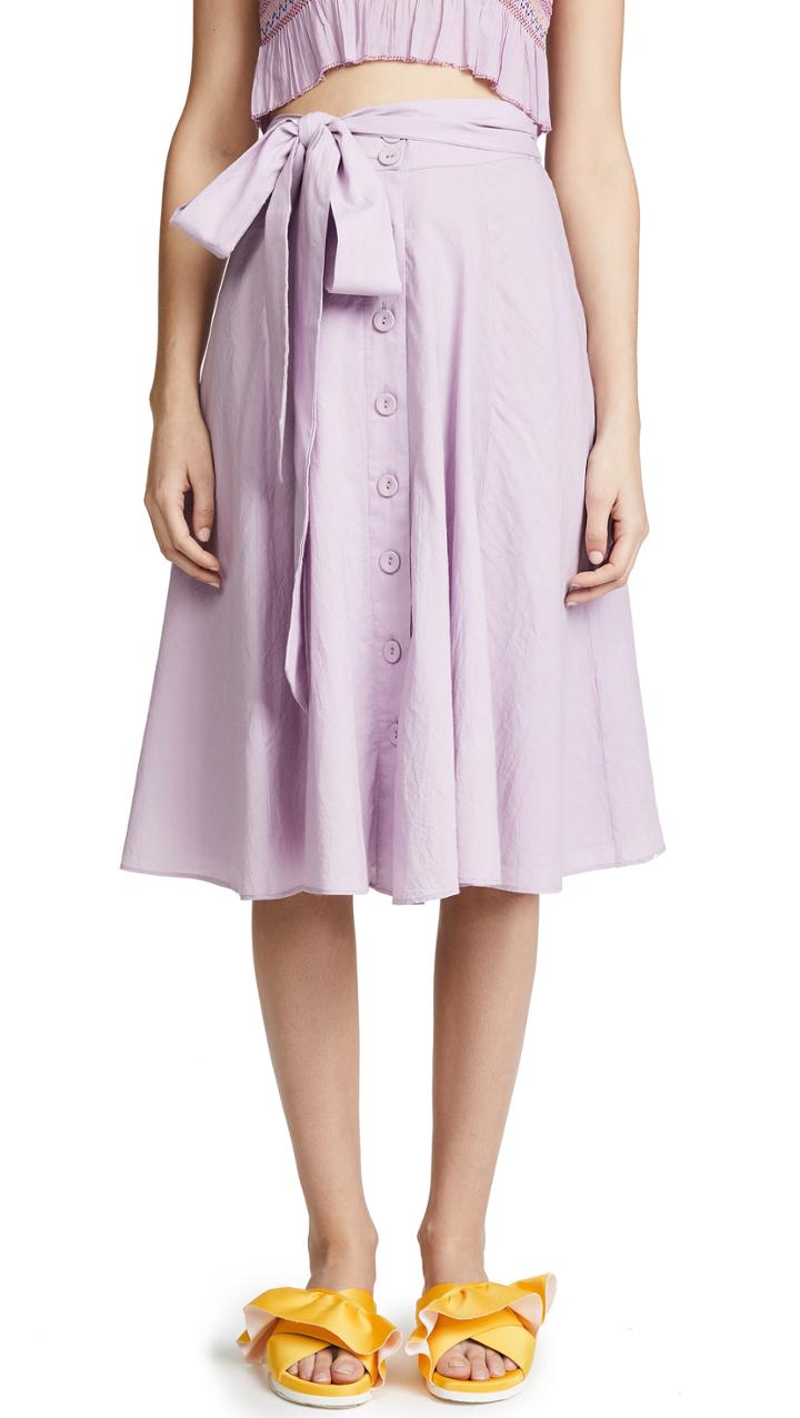 Kos Resort Tie Front Midi Skirt