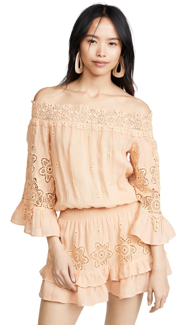 Temptation Positano Asti Off Shoulder Flare Sleeve Mini Dress
