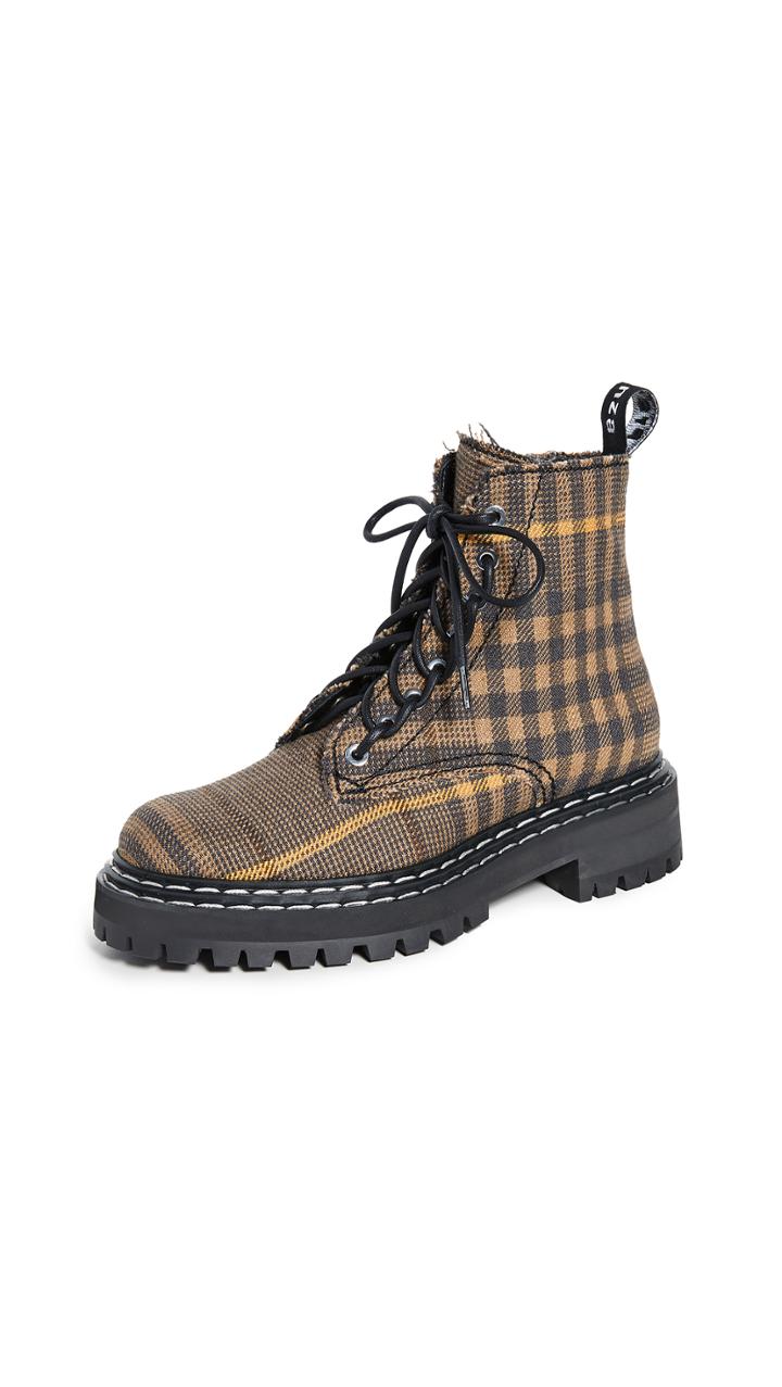 Proenza Schouler Plaid Lace Up Boots