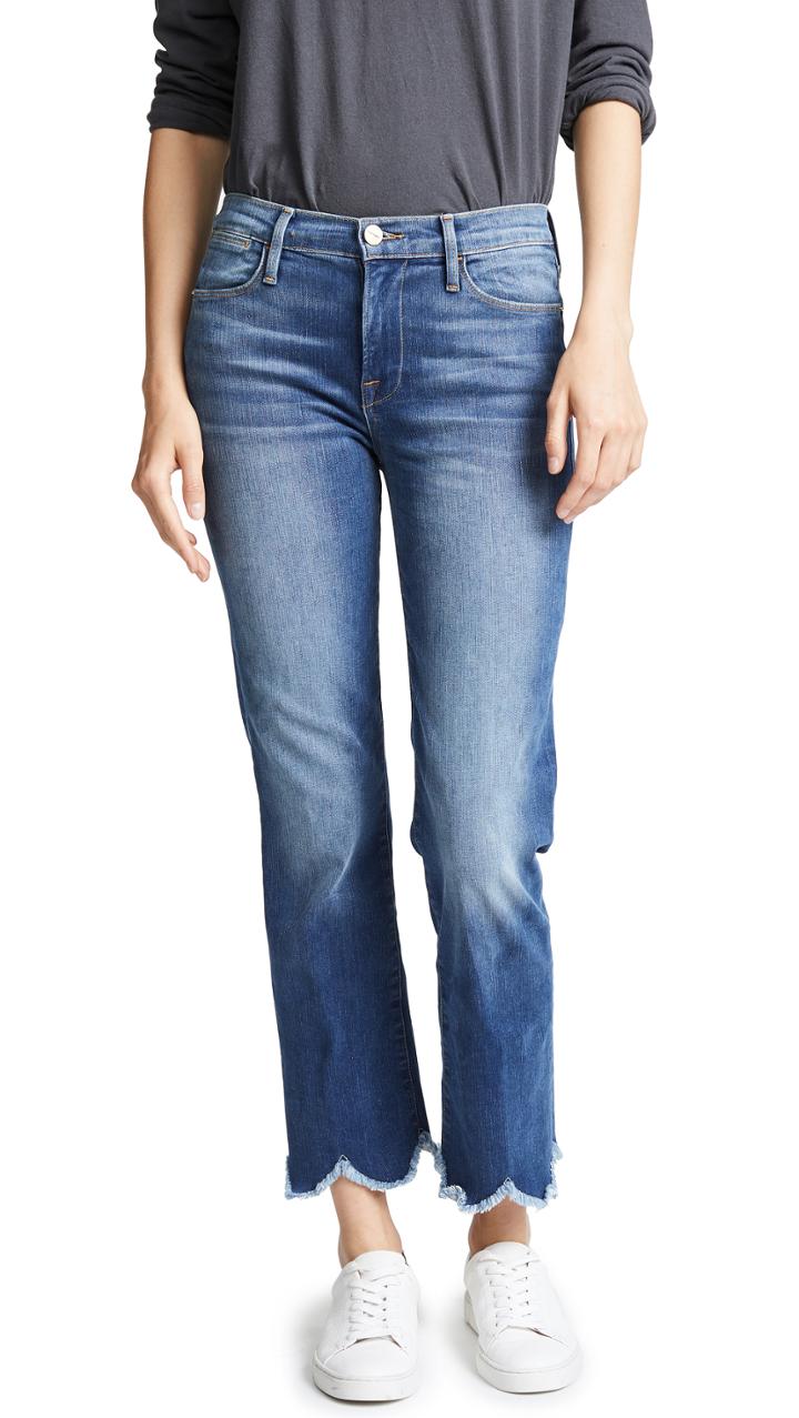 Frame Le High Jagged Hem Jeans