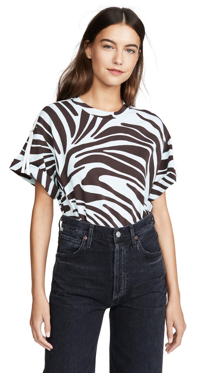 3 1 Phillip Lim Short Sleeve Printed Zebra T Shirt