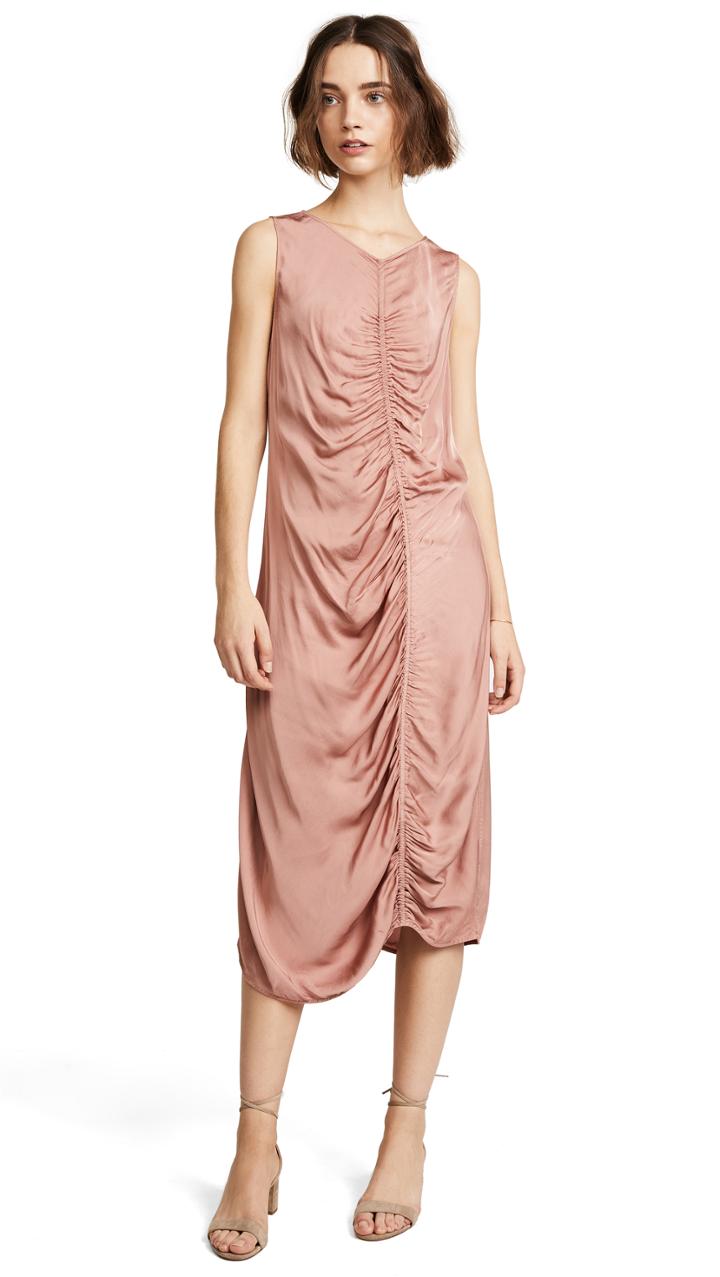 Raquel Allegra Gathered Midi Dress