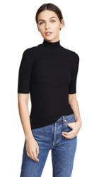 Getting Back To Square One Mock Neck Elbow Sleeve Tee