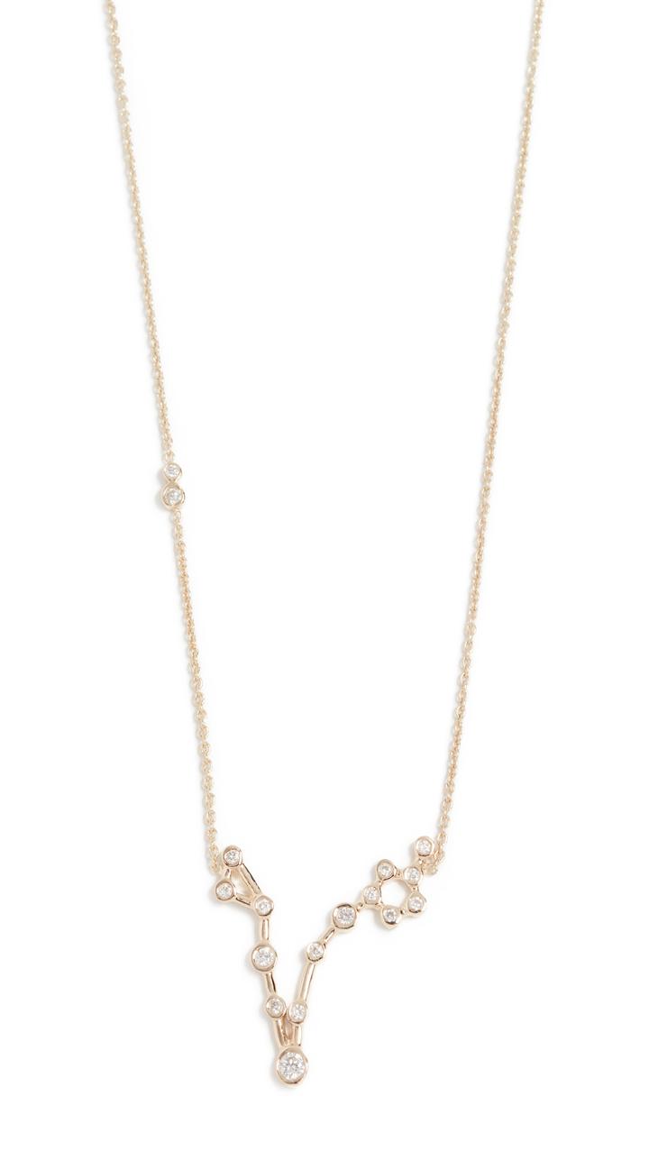 Lulu Frost 14k Gold Libra Necklace With White Diamonds