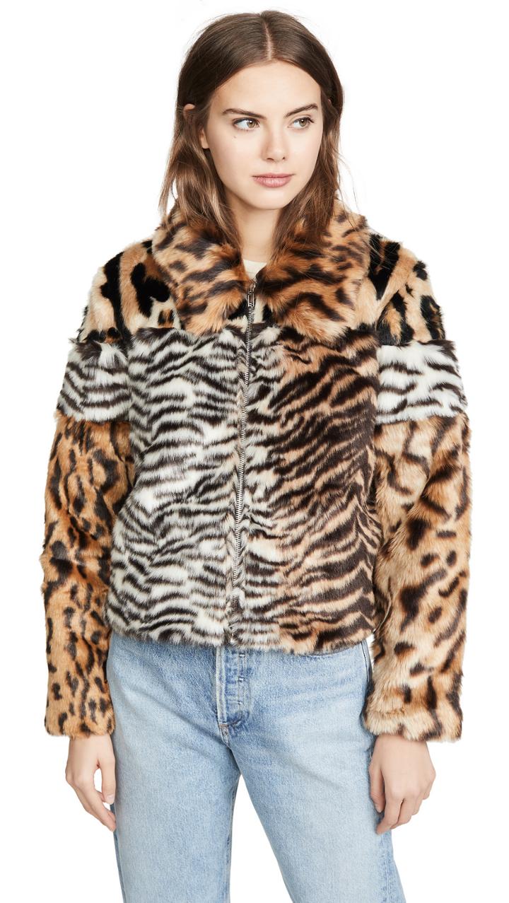 Kendall Kylie Studio 54 Faux Fur Jacket