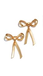 Oscar De La Renta Metal Bow Earrings
