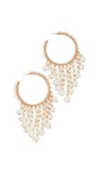 Oscar De La Renta Hoop Earrings With Drop Beading