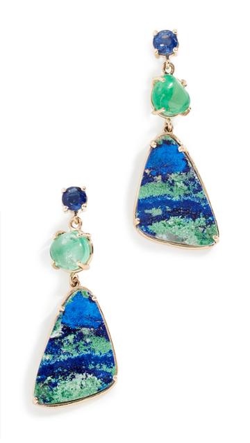 Eden Presley 14k Malachite Emerald Earrings