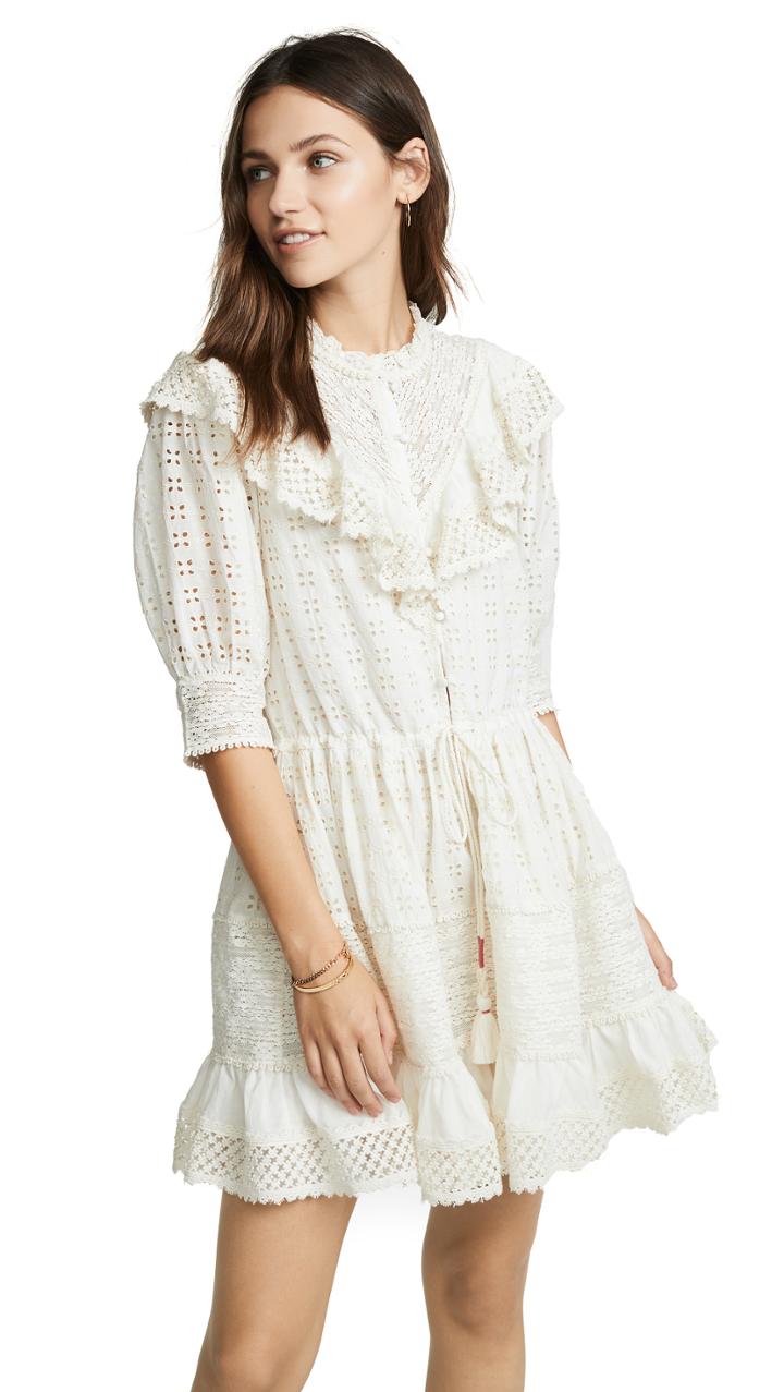 Love Sam Flower Trails Eyelet Mini Dress