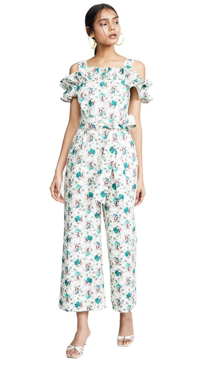 Rebecca Taylor Off The Shoulder Carnation Jumpsuit