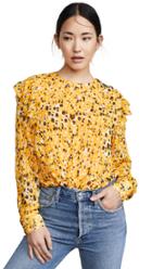 Derek Lam 10 Crosby Crew Neck Ruffle Blouse