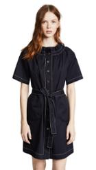 Jenny Park Ruffled Neck Button Front Dress